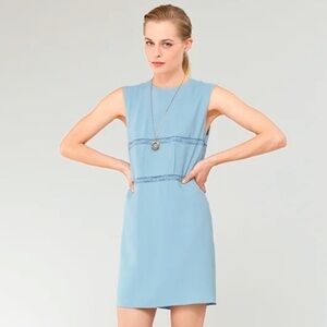 Chloe Gorgeous Shady Blue Crepe Sleeveless Dress Brand New Size 2